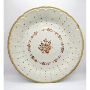 Vtg Renaissance Stoneware 291 Arcadia Brown Floral Dinner Plate Made in Japan